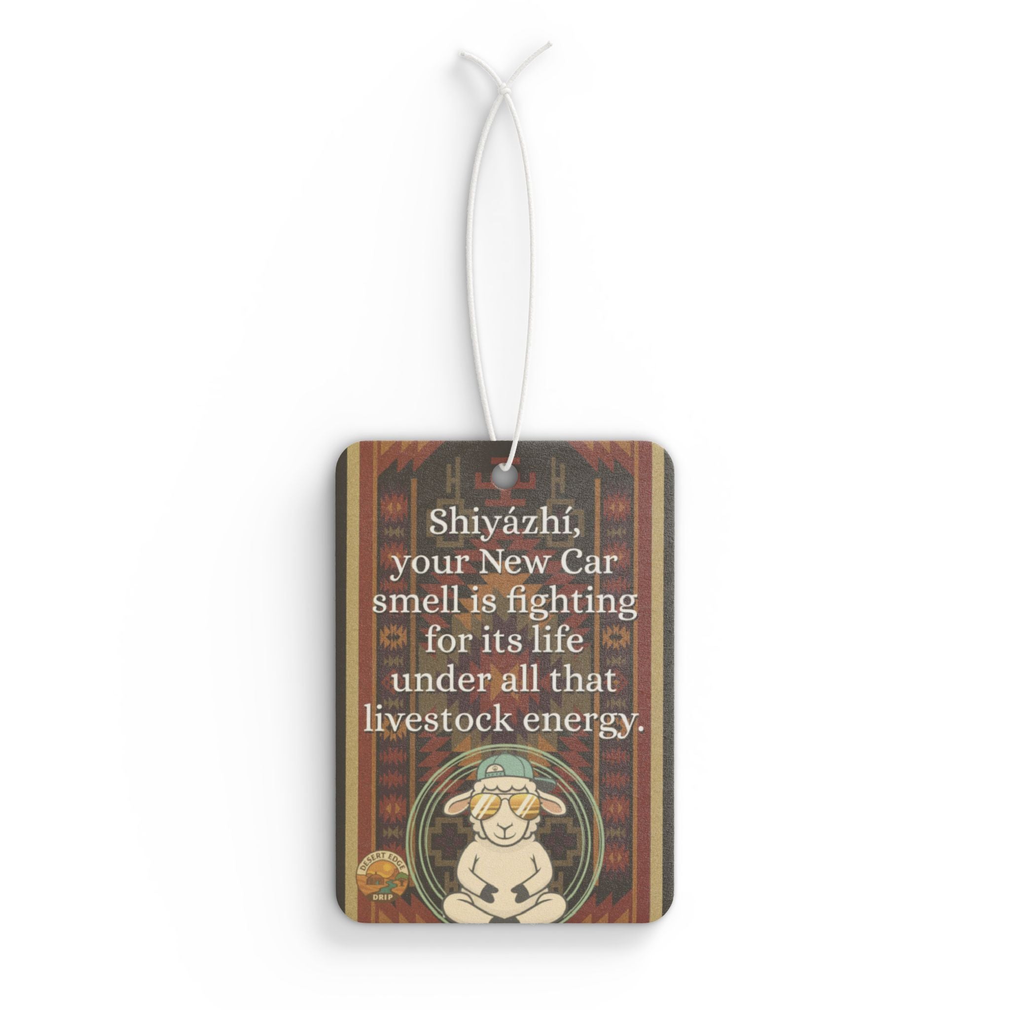 Sheep Pun Car Air Freshener — Humorous Navajo-Inspired Scent Tag