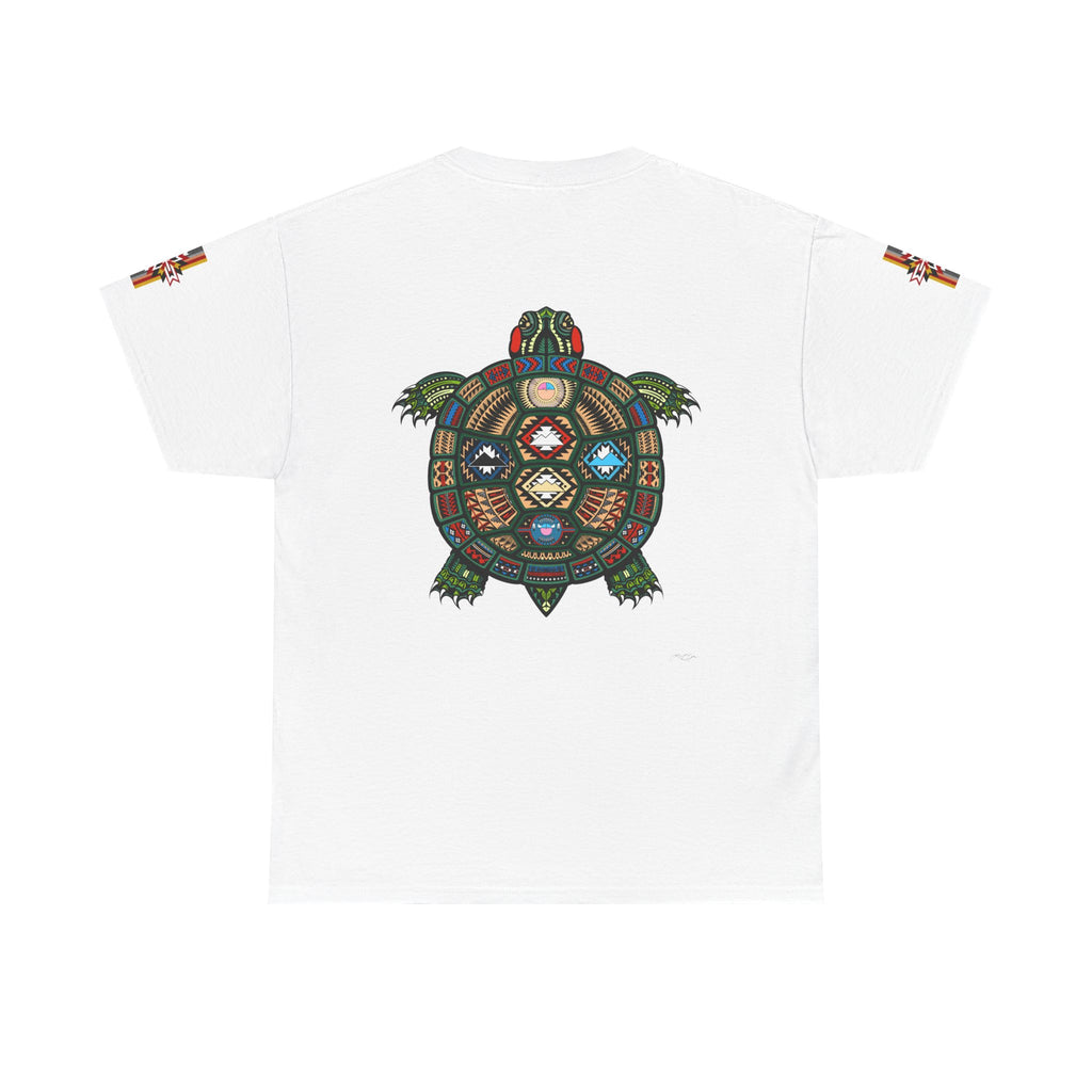 Turtle Graphic Tee — Colorful Tribal Turtle Shell Design