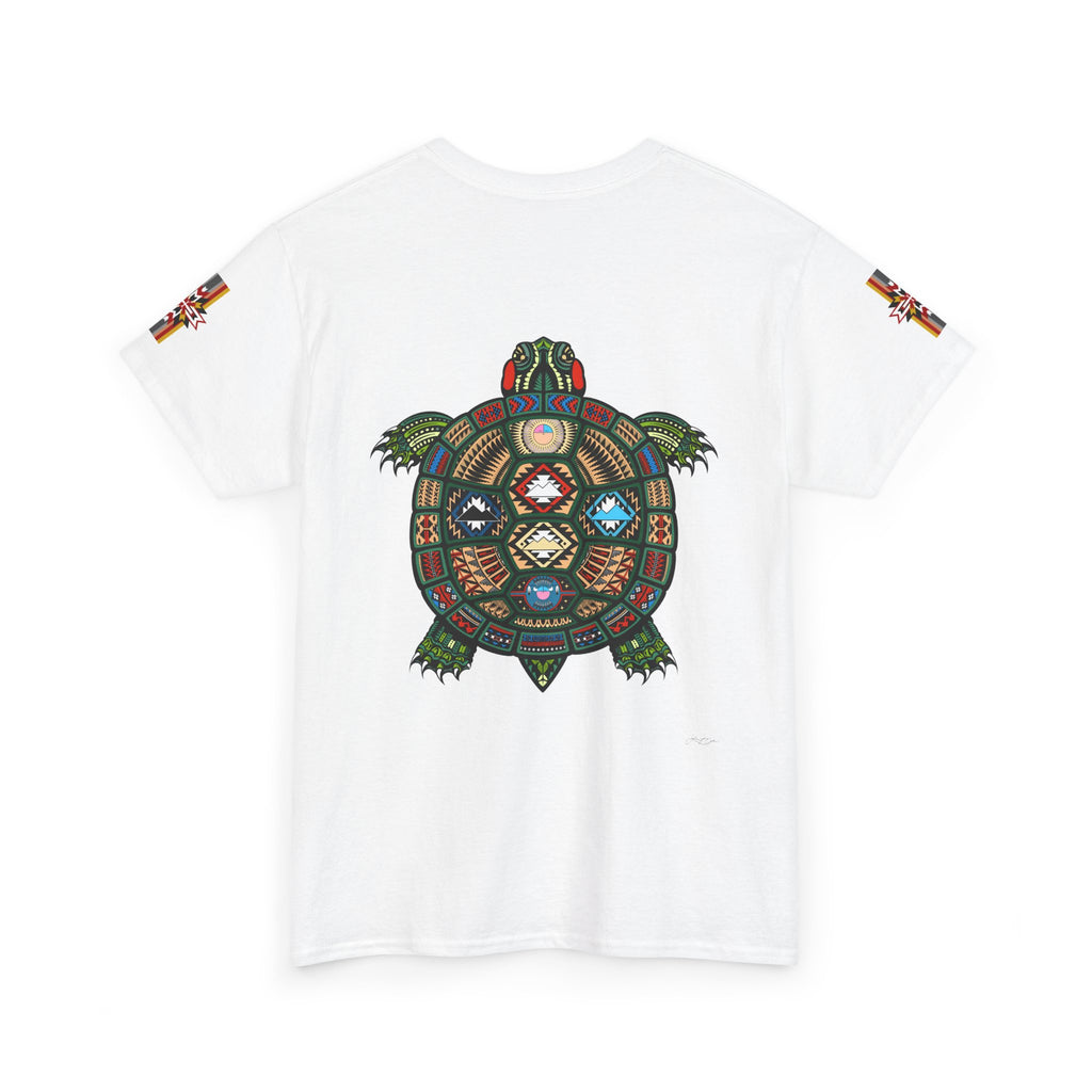 Turtle Graphic Tee — Colorful Tribal Turtle Shell Design