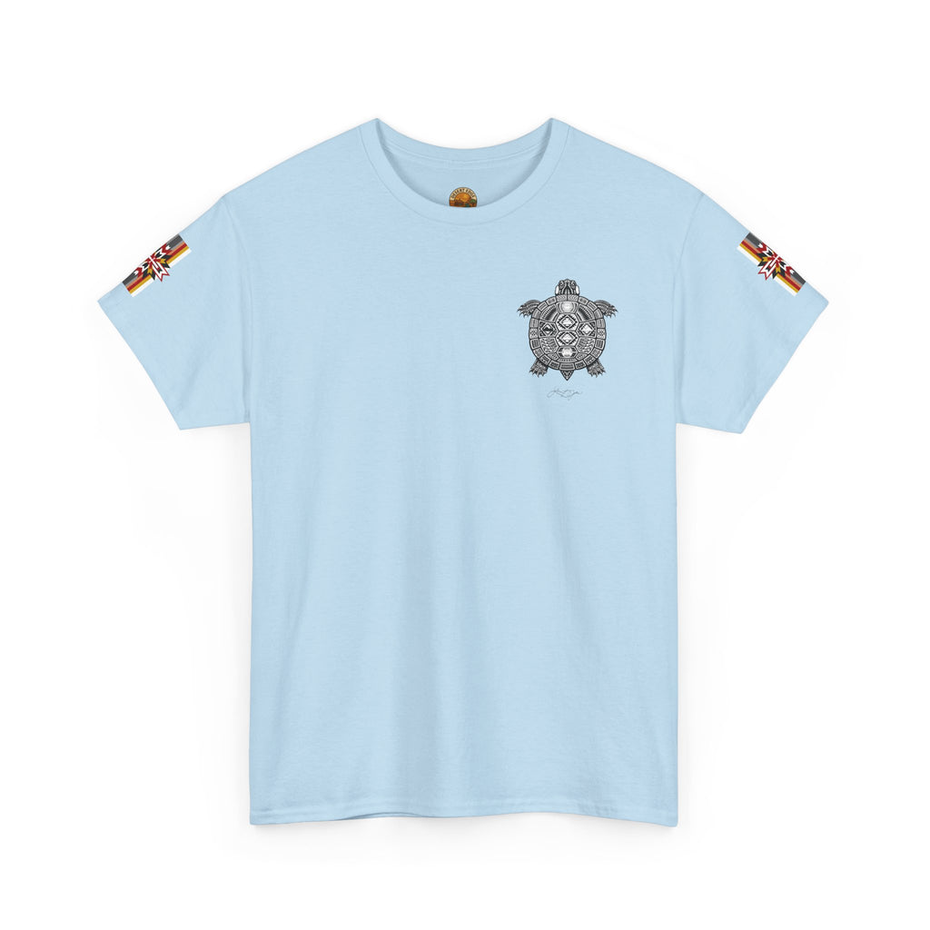 Turtle Graphic Tee — Colorful Tribal Turtle Shell Design