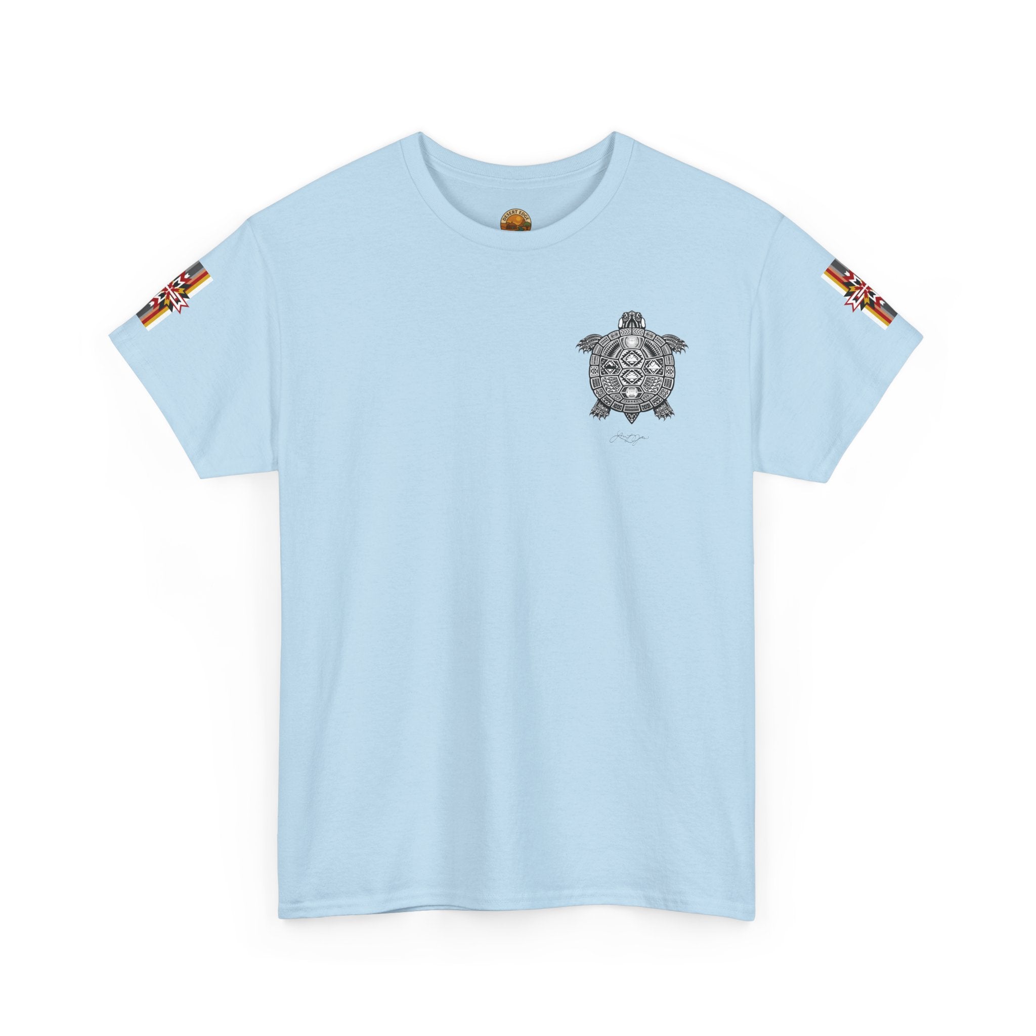 Turtle Graphic Tee — Colorful Tribal Turtle Shell Design