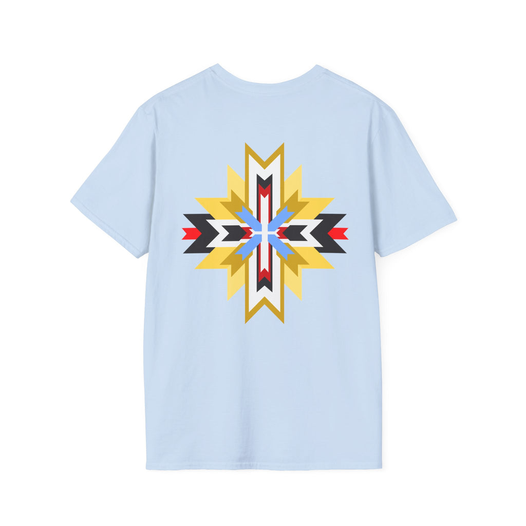 Native Star Graphic T-Shirt — "Shį́ Summer" Colorful Tribal Design