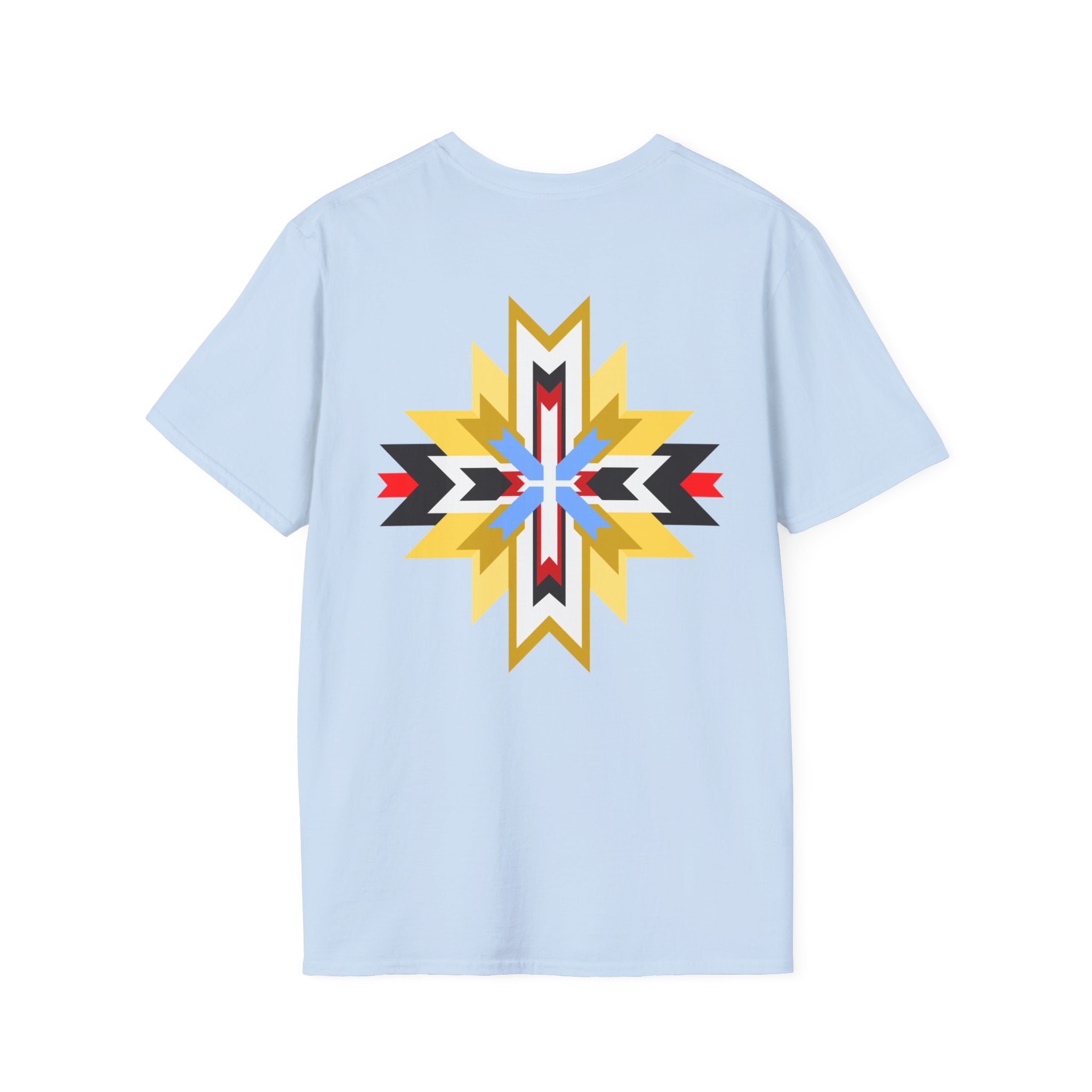 Native Star Graphic T-Shirt — "Shį́ Summer" Colorful Tribal Design