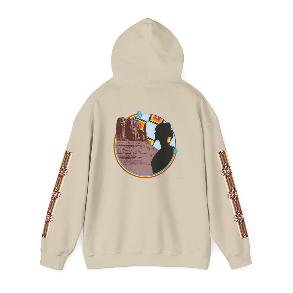 Monument Valley Desert Sunrise Hoodie — Southwestern Retro Landscape Sweatshirt