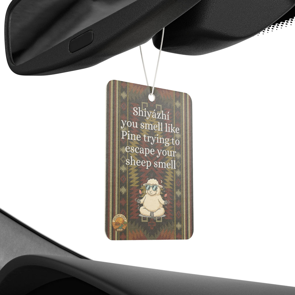 Sheep Pun Car Air Freshener — Humorous Navajo-Inspired Scent Tag