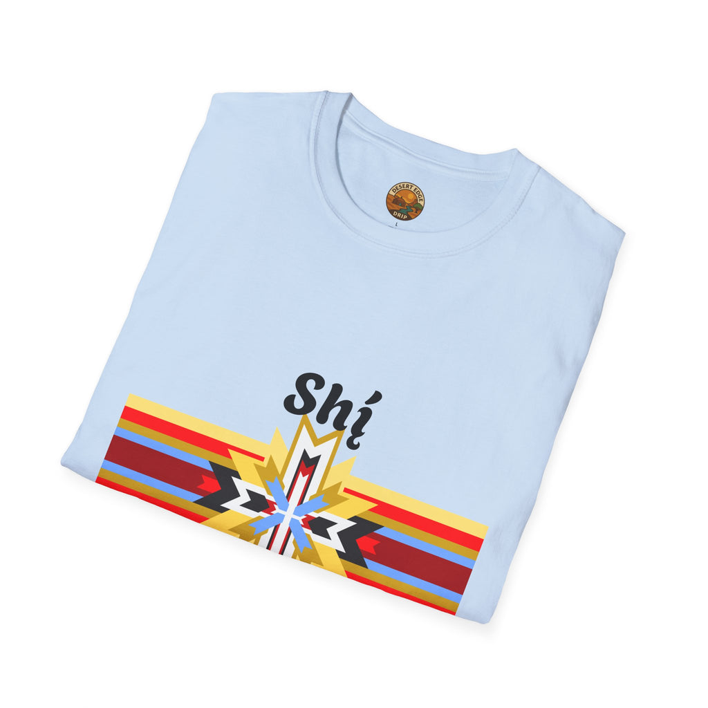 Native Star Graphic T-Shirt — "Shį́ Summer" Colorful Tribal Design