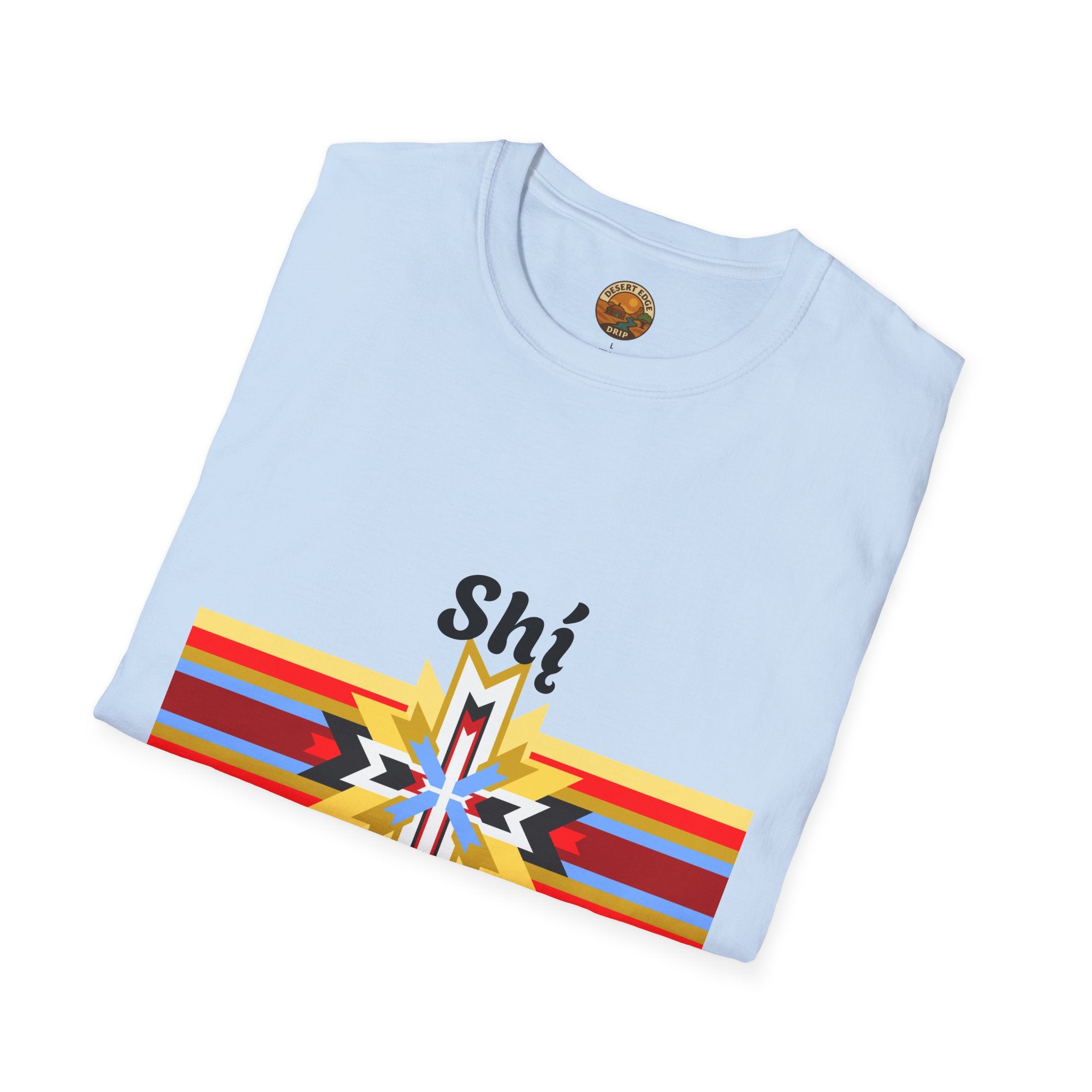 Native Star Graphic T-Shirt — "Shį́ Summer" Colorful Tribal Design