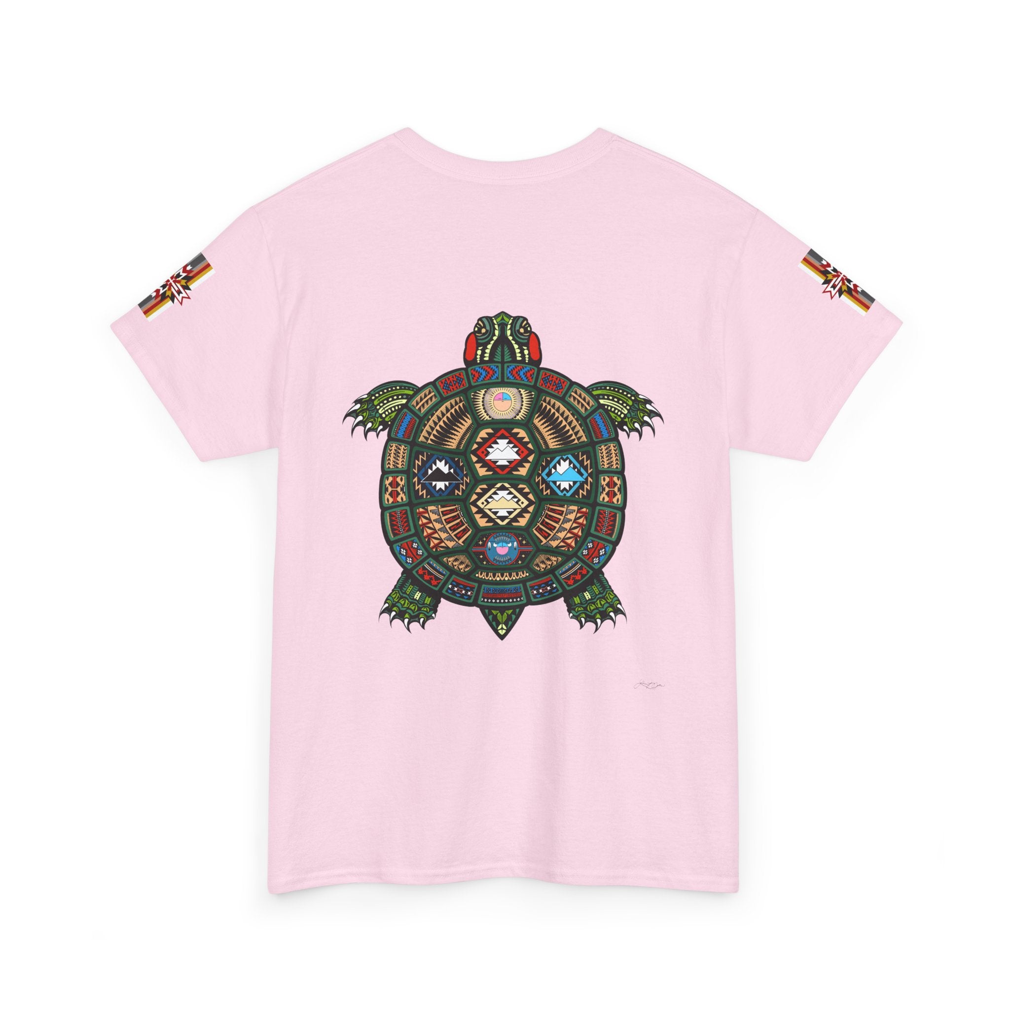 Turtle Graphic Tee — Colorful Tribal Turtle Shell Design